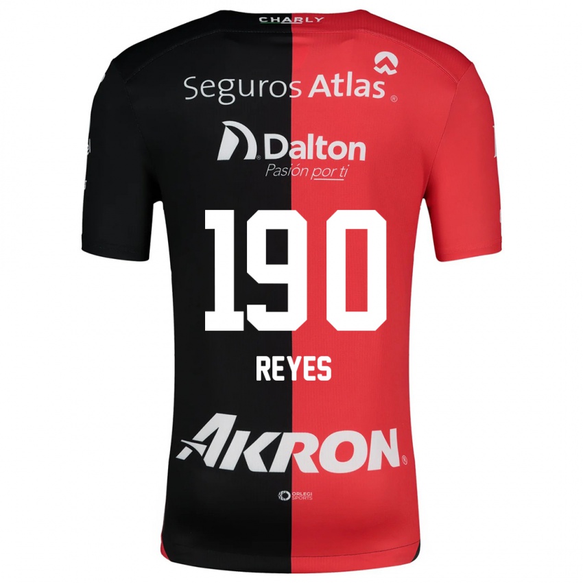 Bambino Maglia Óscar Reyes #190 Rosso Nero Kit Gara Home 2024/25 Maglietta