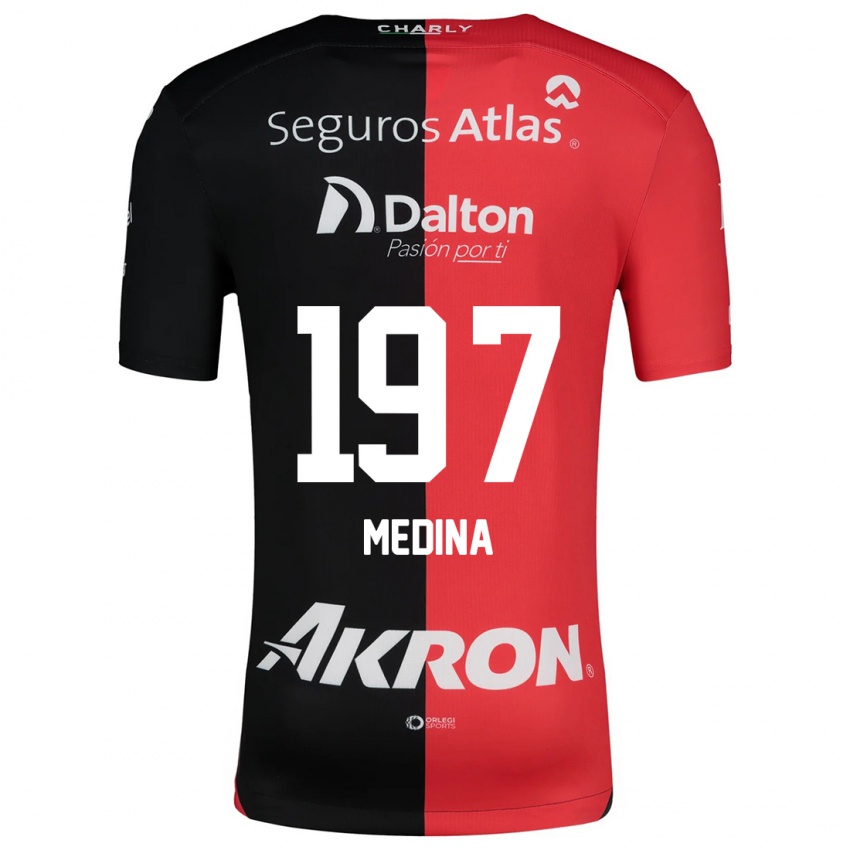 Bambino Maglia Héctor Medina #197 Rosso Nero Kit Gara Home 2024/25 Maglietta