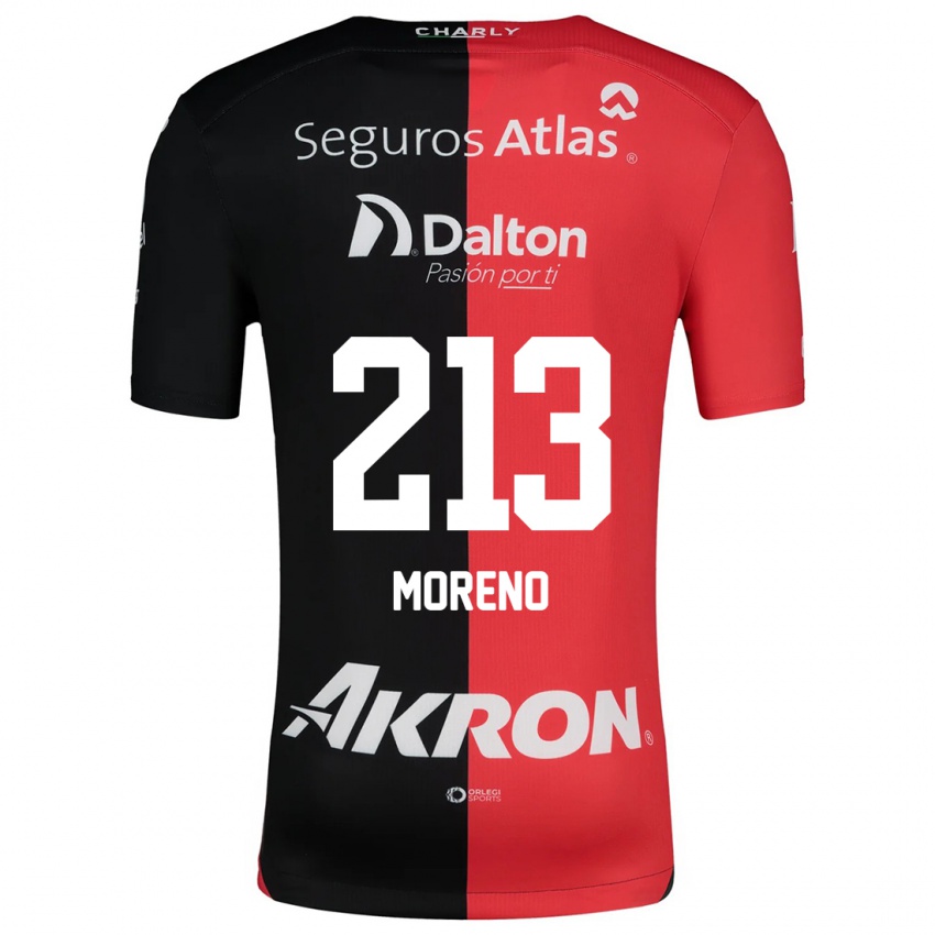 Bambino Maglia Eduardo Moreno #213 Rosso Nero Kit Gara Home 2024/25 Maglietta