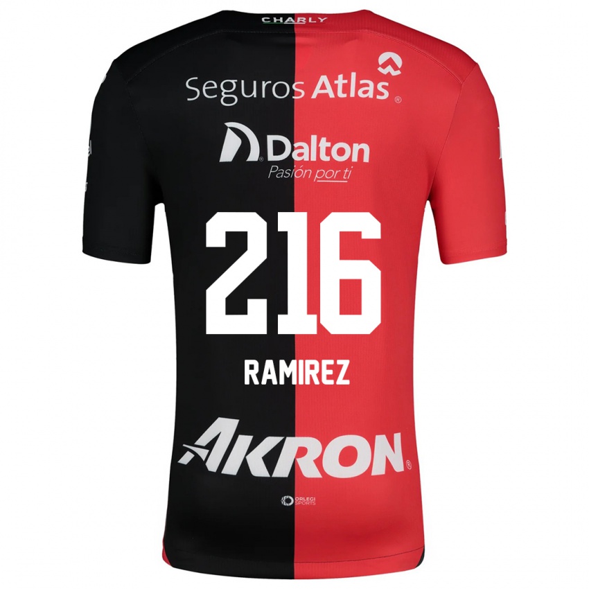 Bambino Maglia Paulo Ramírez #216 Rosso Nero Kit Gara Home 2024/25 Maglietta