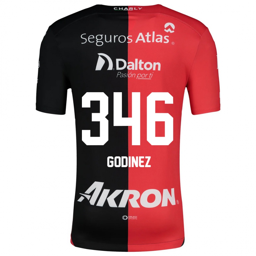 Bambino Maglia Olmo Godínez #346 Rosso Nero Kit Gara Home 2024/25 Maglietta