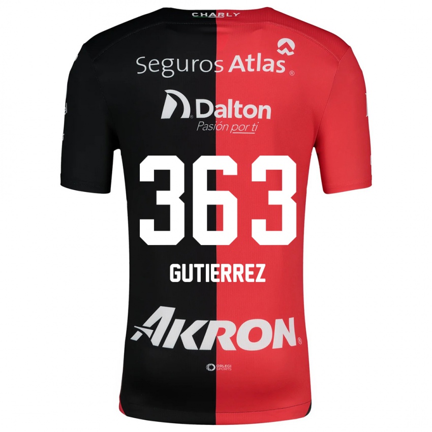 Bambino Maglia Orlando Gutiérrez #363 Rosso Nero Kit Gara Home 2024/25 Maglietta