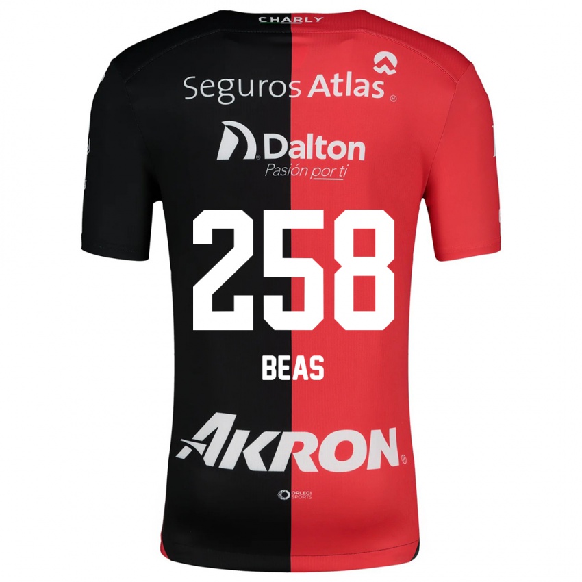 Bambino Maglia Álvaro Beas #258 Rosso Nero Kit Gara Home 2024/25 Maglietta