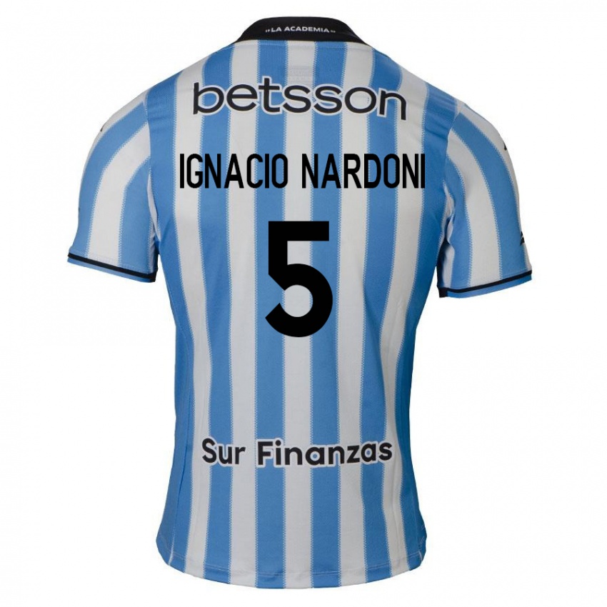 Bambino Maglia Juan Ignacio Nardoni #5 Blu Bianco Nero Kit Gara Home 2024/25 Maglietta