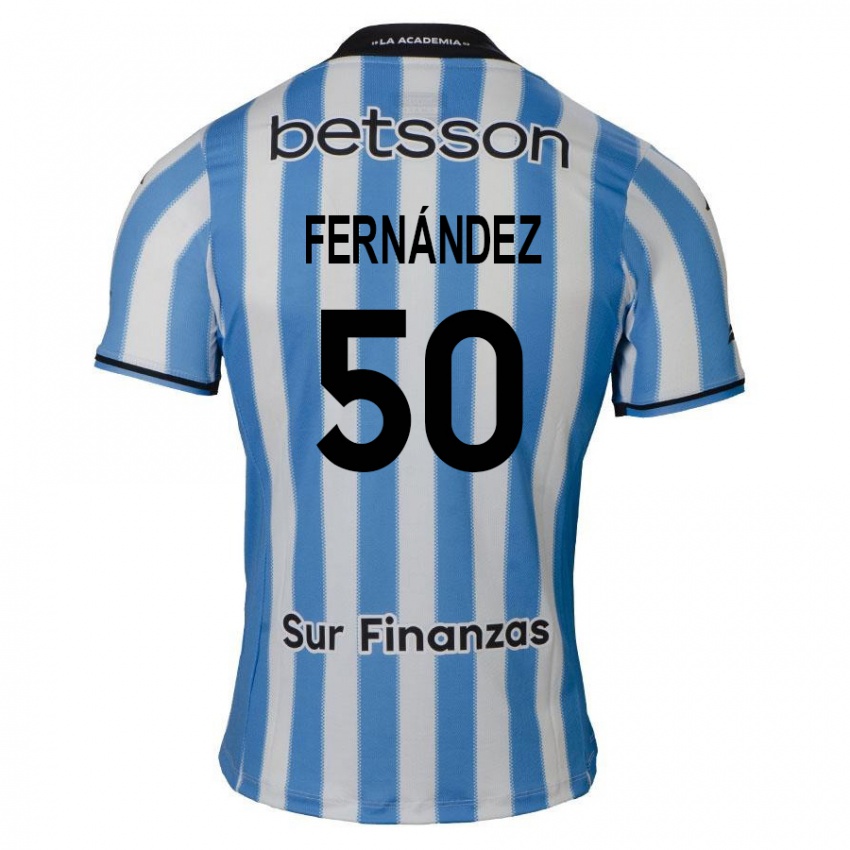 Bambino Maglia Román Fernández #50 Blu Bianco Nero Kit Gara Home 2024/25 Maglietta