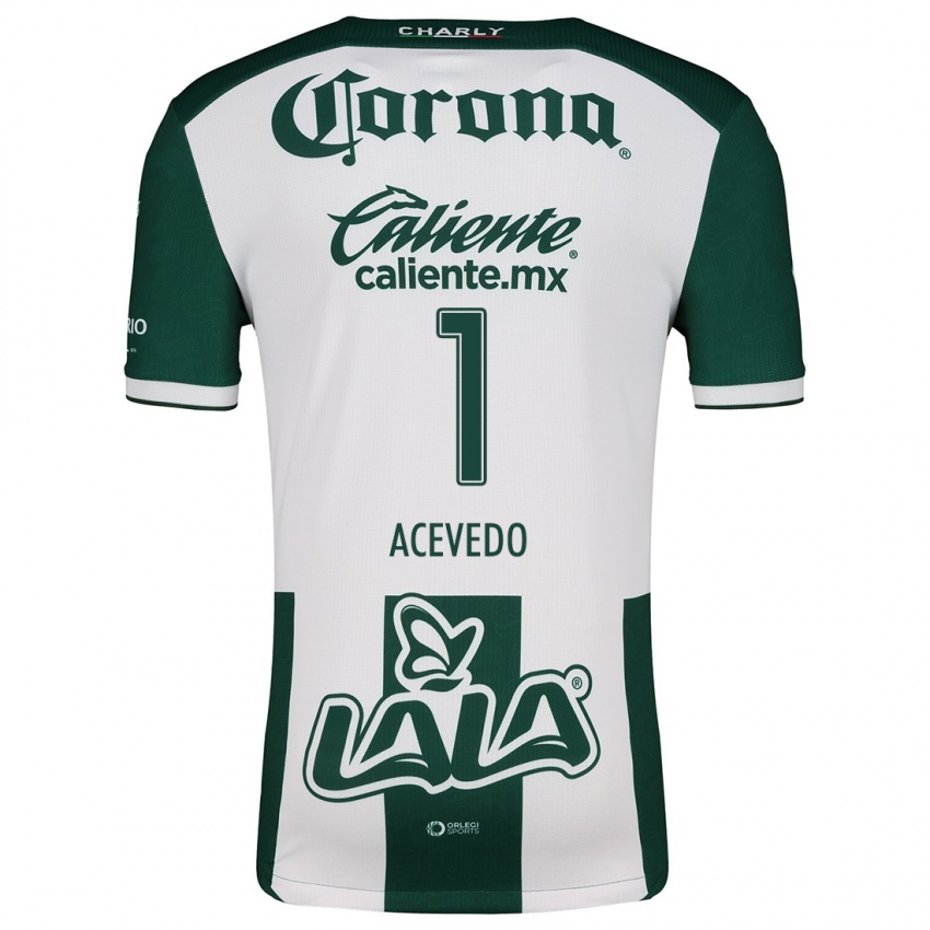 Bambino Maglia Carlos Acevedo #1 Verde Bianco Kit Gara Home 2024/25 Maglietta