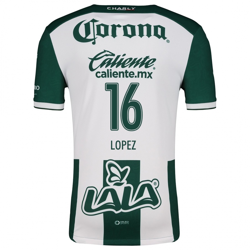 Bambino Maglia Aldo López #16 Verde Bianco Kit Gara Home 2024/25 Maglietta