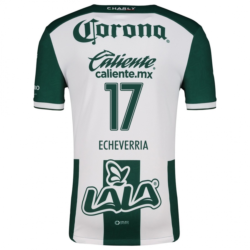 Bambino Maglia Emmanuel Echeverría #17 Verde Bianco Kit Gara Home 2024/25 Maglietta