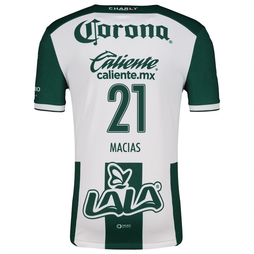 Bambino Maglia José Juan Macías #21 Verde Bianco Kit Gara Home 2024/25 Maglietta