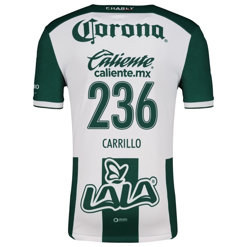 Bambino Maglia Fernando Carrillo #236 Verde Bianco Kit Gara Home 2024/25 Maglietta