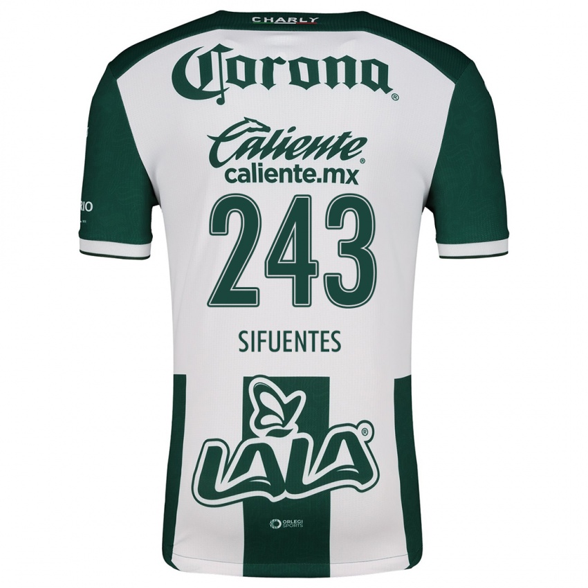 Bambino Maglia José Sifuentes #243 Verde Bianco Kit Gara Home 2024/25 Maglietta