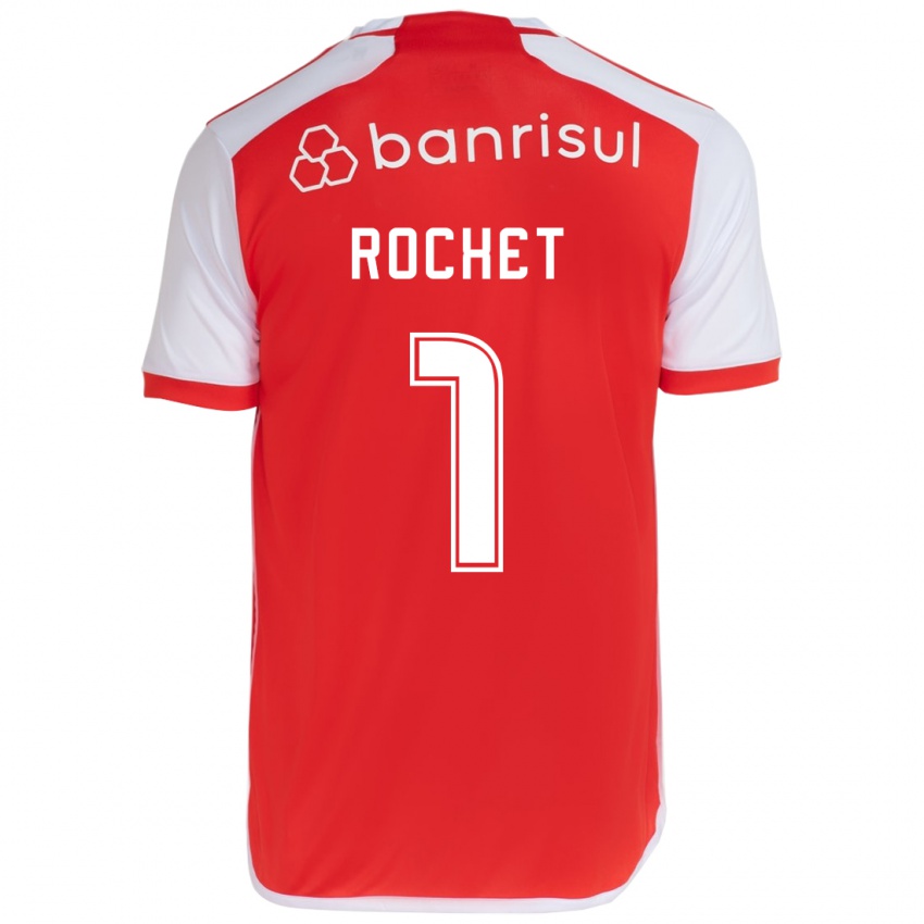 Bambino Maglia Sergio Rochet #1 Rosso Bianco Kit Gara Home 2024/25 Maglietta