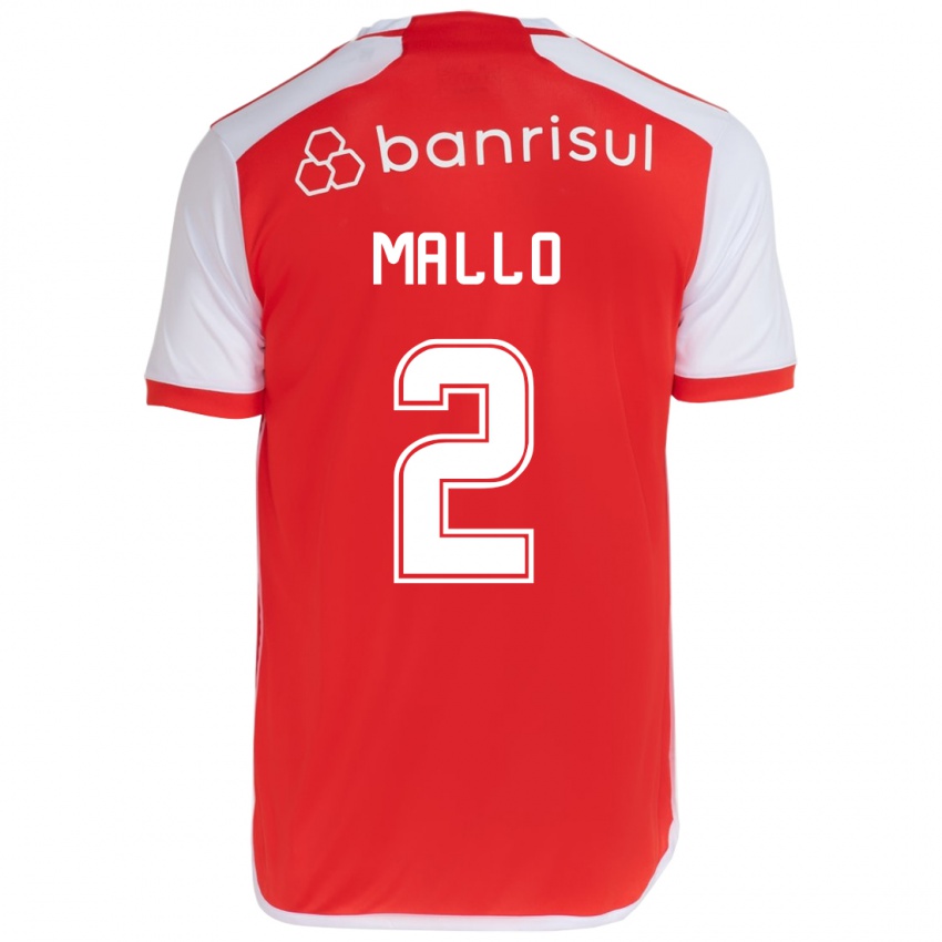 Bambino Maglia Hugo Mallo #2 Rosso Bianco Kit Gara Home 2024/25 Maglietta