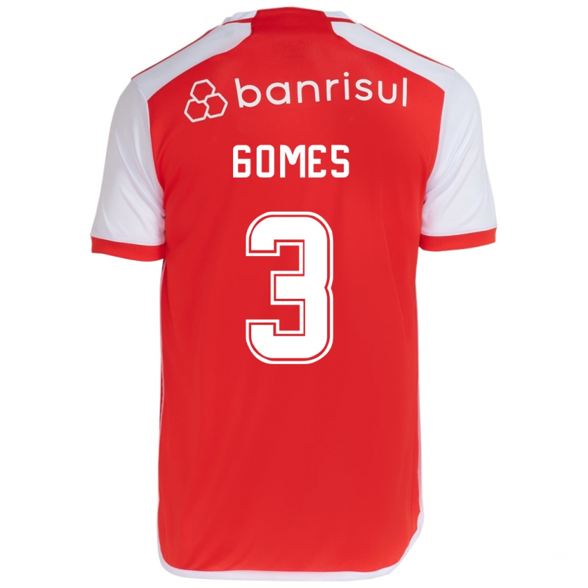 Bambino Maglia Igor Gomes #3 Rosso Bianco Kit Gara Home 2024/25 Maglietta