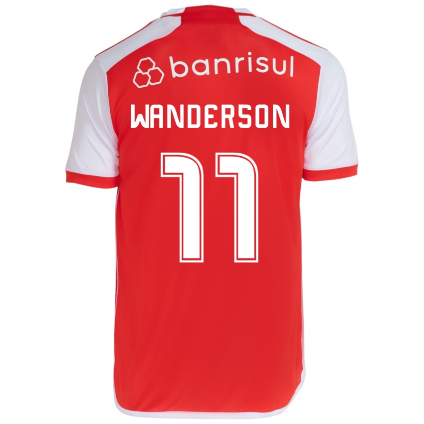 Bambino Maglia Wanderson #11 Rosso Bianco Kit Gara Home 2024/25 Maglietta