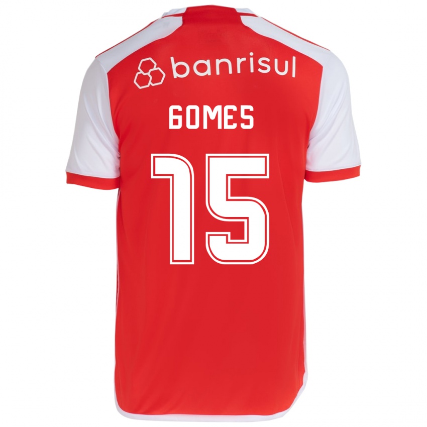 Bambino Maglia Bruno Gomes #15 Rosso Bianco Kit Gara Home 2024/25 Maglietta