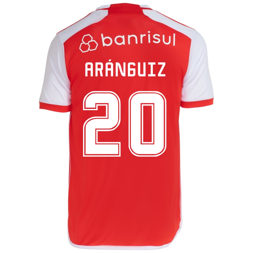 Bambino Maglia Charles Aránguiz #20 Rosso Bianco Kit Gara Home 2024/25 Maglietta