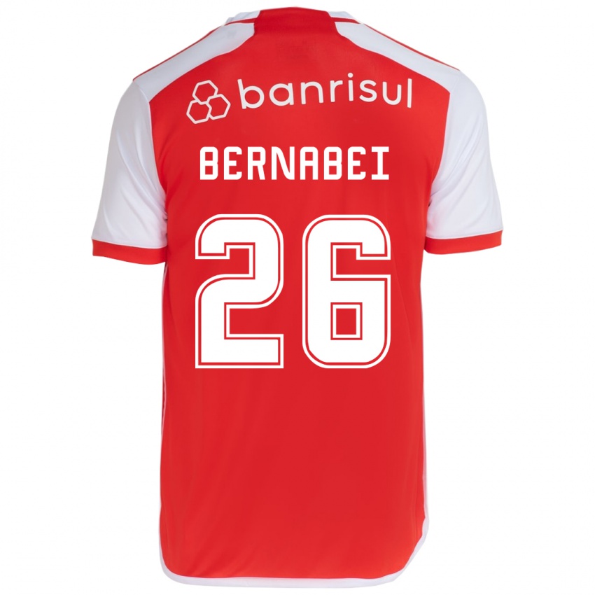 Bambino Maglia Alexandro Bernabéi #26 Rosso Bianco Kit Gara Home 2024/25 Maglietta