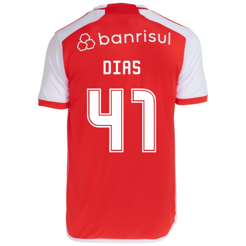 Bambino Maglia Matheus Dias #41 Rosso Bianco Kit Gara Home 2024/25 Maglietta