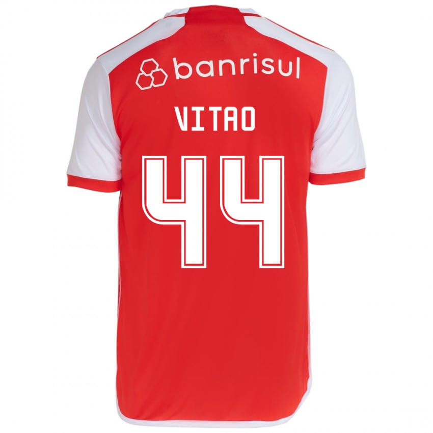 Bambino Maglia Vitão #44 Rosso Bianco Kit Gara Home 2024/25 Maglietta