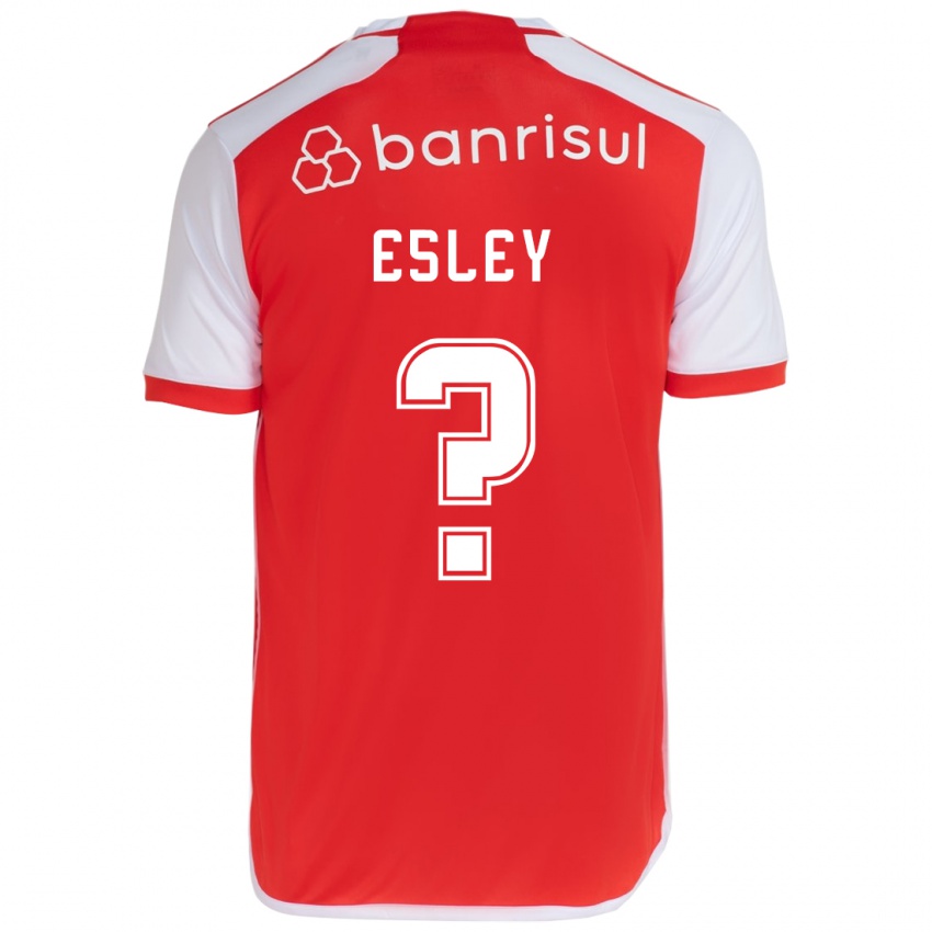 Bambino Maglia Esley #0 Rosso Bianco Kit Gara Home 2024/25 Maglietta