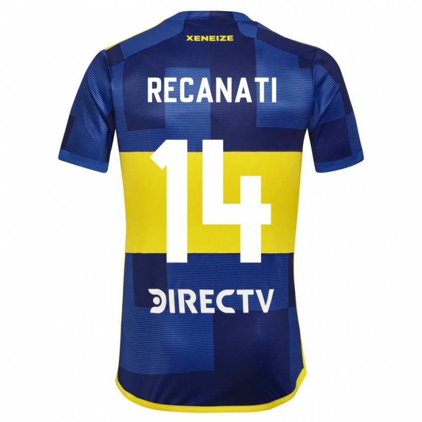 Bambino Maglia Bianca Recanati #14 Blu Giallo Kit Gara Home 2024/25 Maglietta