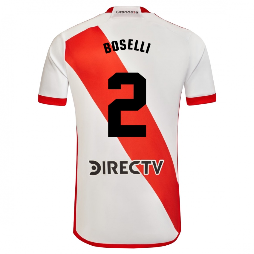 Bambino Maglia Sebastián Boselli #2 Bianco Rosso Kit Gara Home 2024/25 Maglietta