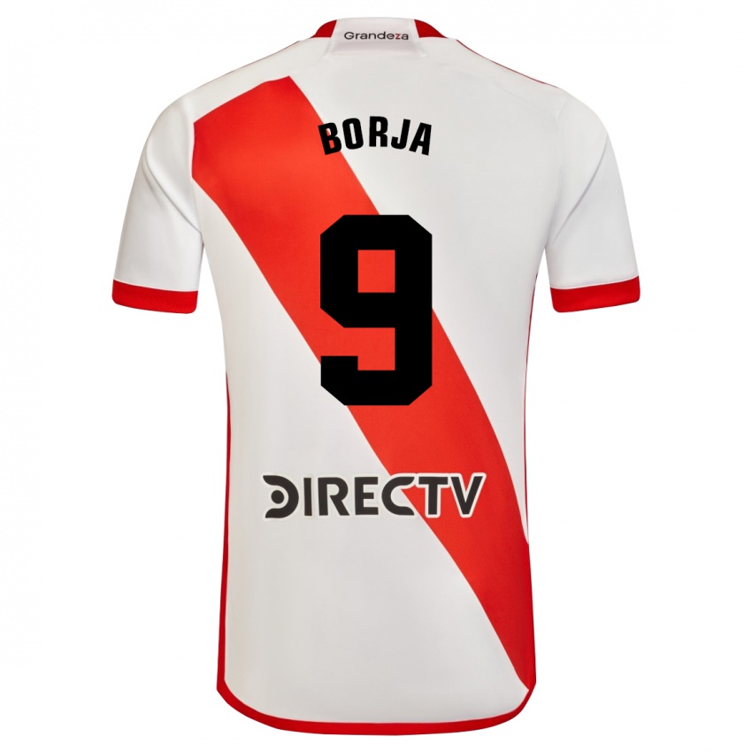 Bambino Maglia Miguel Borja #9 Bianco Rosso Kit Gara Home 2024/25 Maglietta