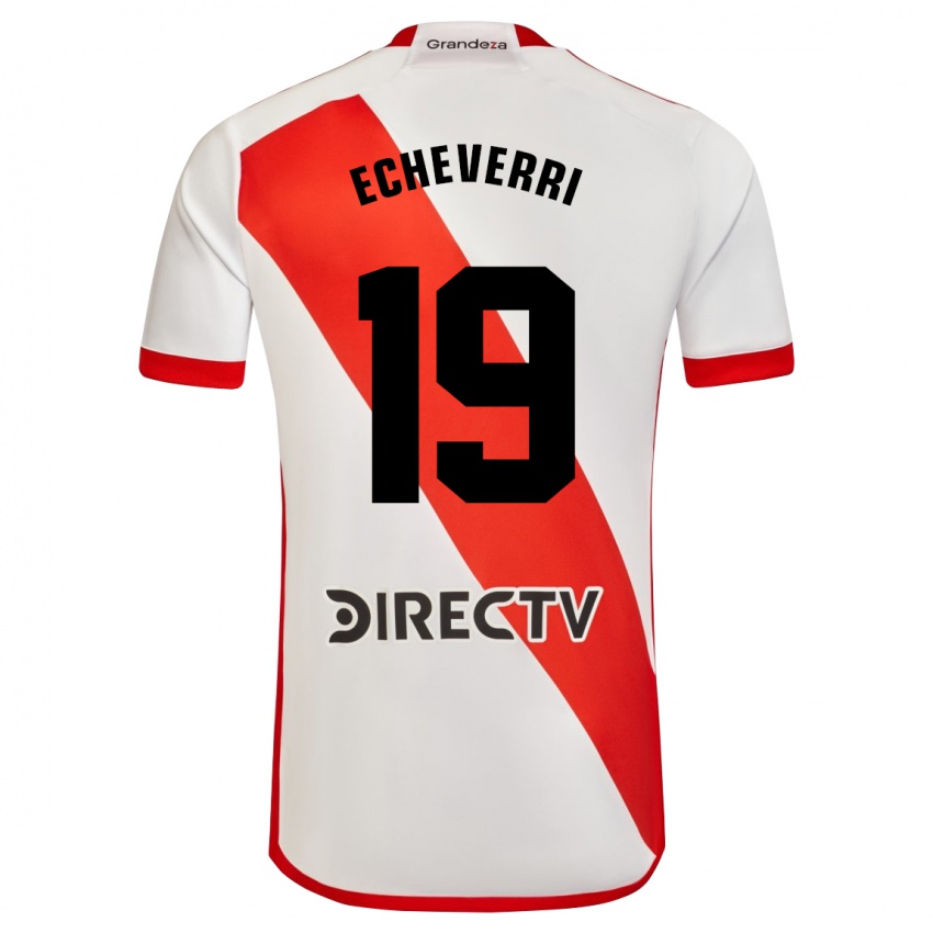 Bambino Maglia Claudio Echeverri #19 Bianco Rosso Kit Gara Home 2024/25 Maglietta