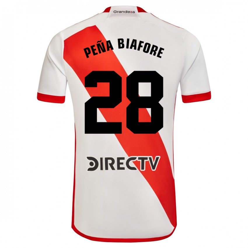 Bambino Maglia Felipe Pena Biafore #28 Bianco Rosso Kit Gara Home 2024/25 Maglietta