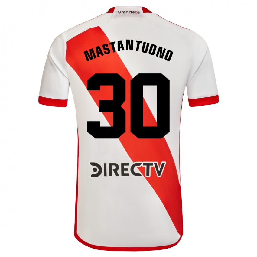 Bambino Maglia Franco Mastantuono #30 Bianco Rosso Kit Gara Home 2024/25 Maglietta