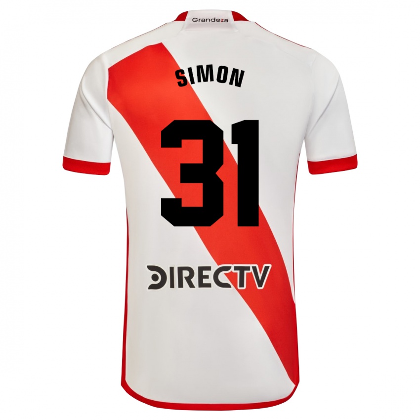 Bambino Maglia Santiago Simon #31 Bianco Rosso Kit Gara Home 2024/25 Maglietta