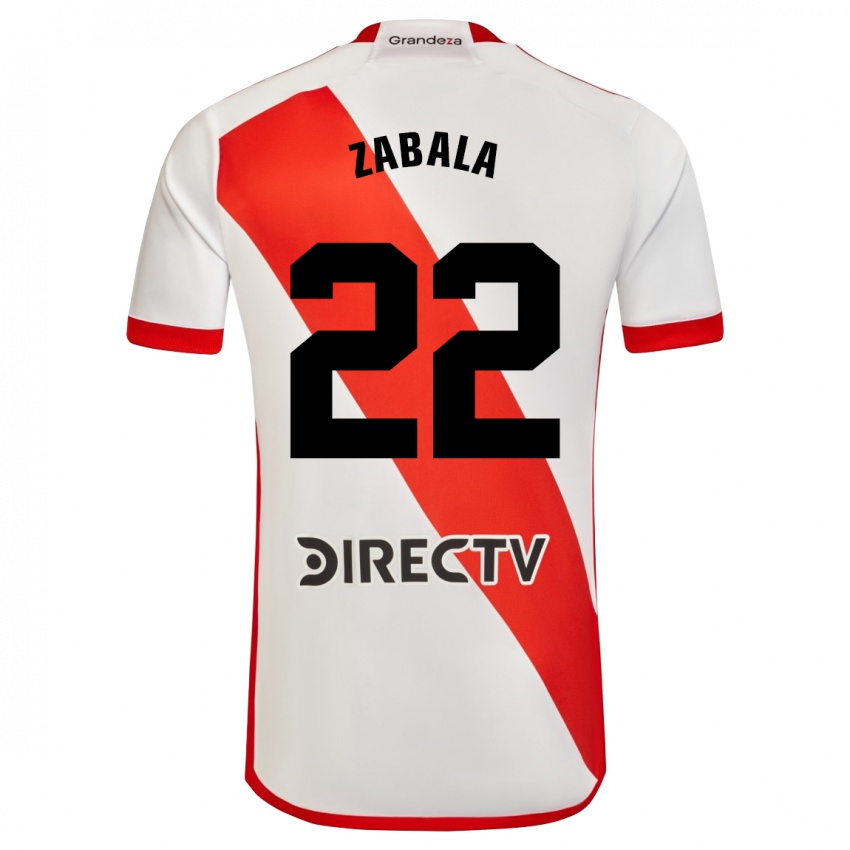 Bambino Maglia Daniel Zabala #22 Bianco Rosso Kit Gara Home 2024/25 Maglietta