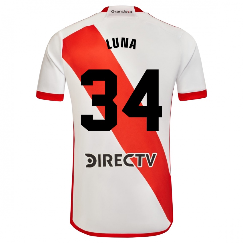 Bambino Maglia Jonás Luna #34 Bianco Rosso Kit Gara Home 2024/25 Maglietta