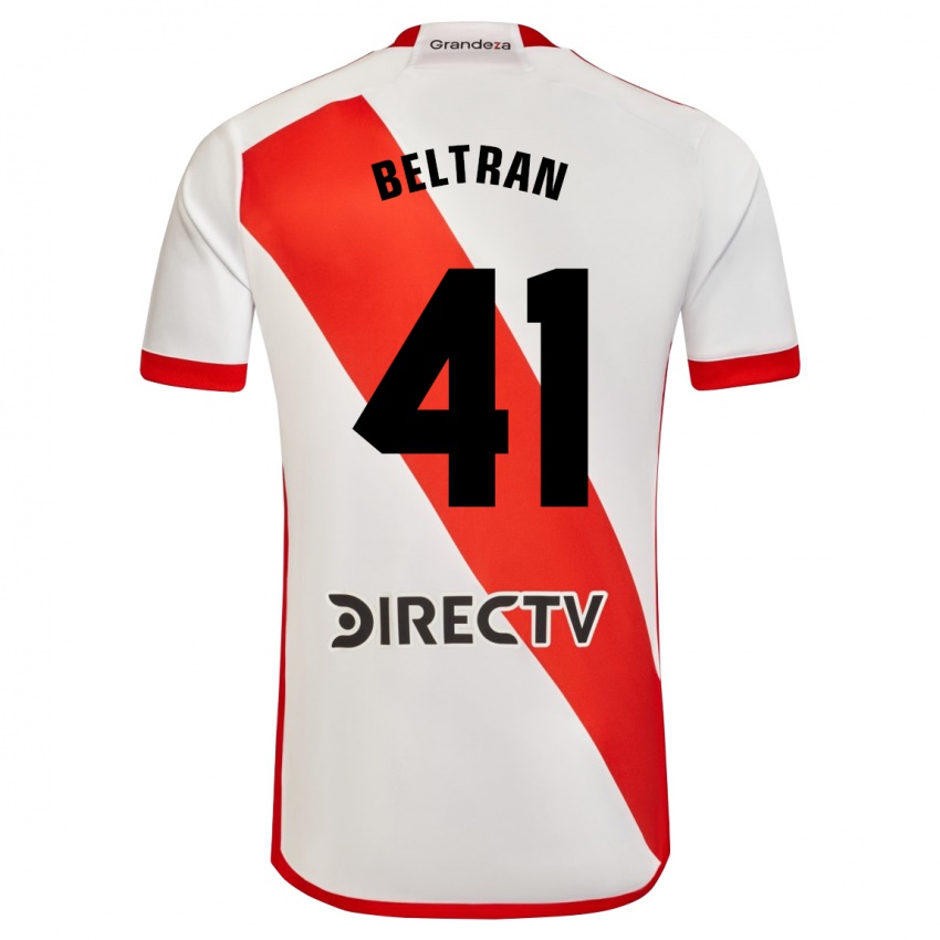 Bambino Maglia Santiago Beltrán #41 Bianco Rosso Kit Gara Home 2024/25 Maglietta