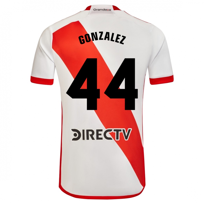 Bambino Maglia Alexis González #44 Bianco Rosso Kit Gara Home 2024/25 Maglietta