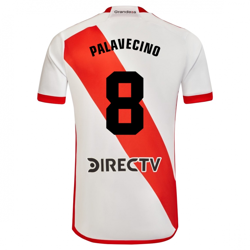 Bambino Maglia Agustin Palavecino #8 Bianco Rosso Kit Gara Home 2024/25 Maglietta