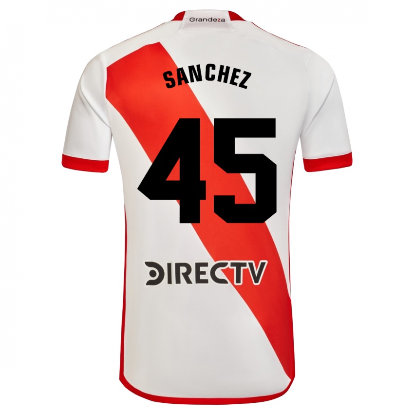 Bambino Maglia Sebastián Sánchez #45 Bianco Rosso Kit Gara Home 2024/25 Maglietta