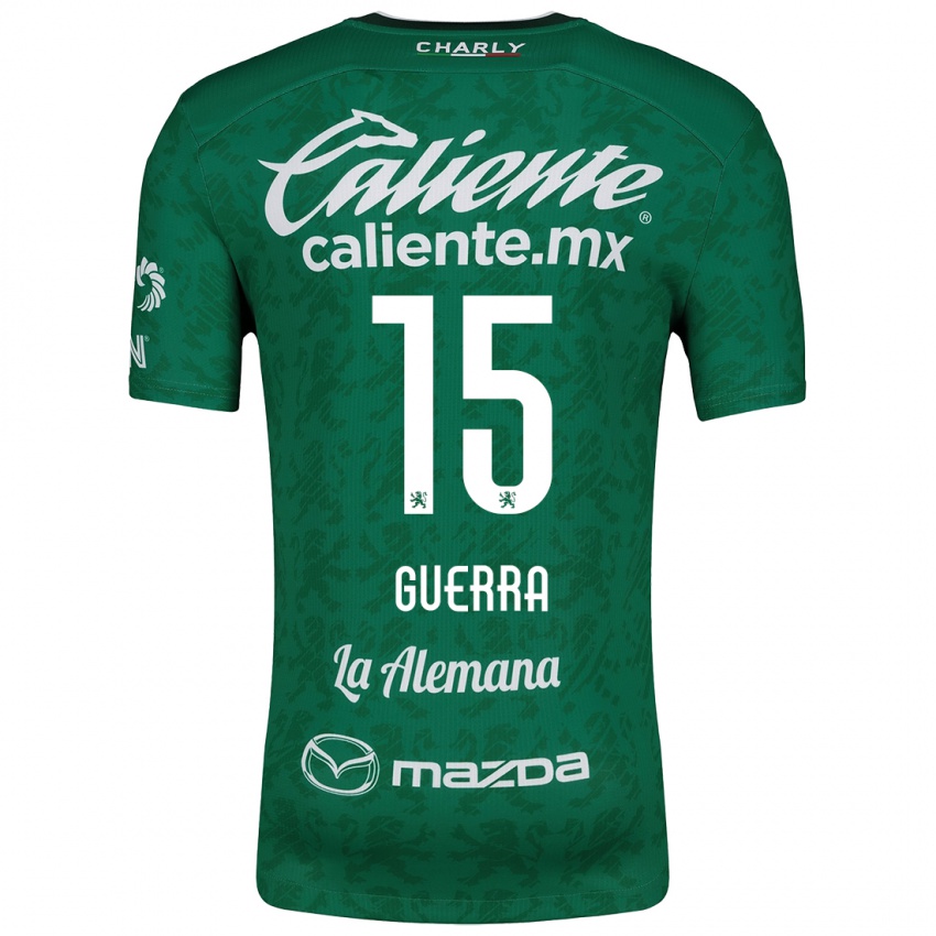 Bambino Maglia Edgar Guerra #15 Verde Bianco Kit Gara Home 2024/25 Maglietta