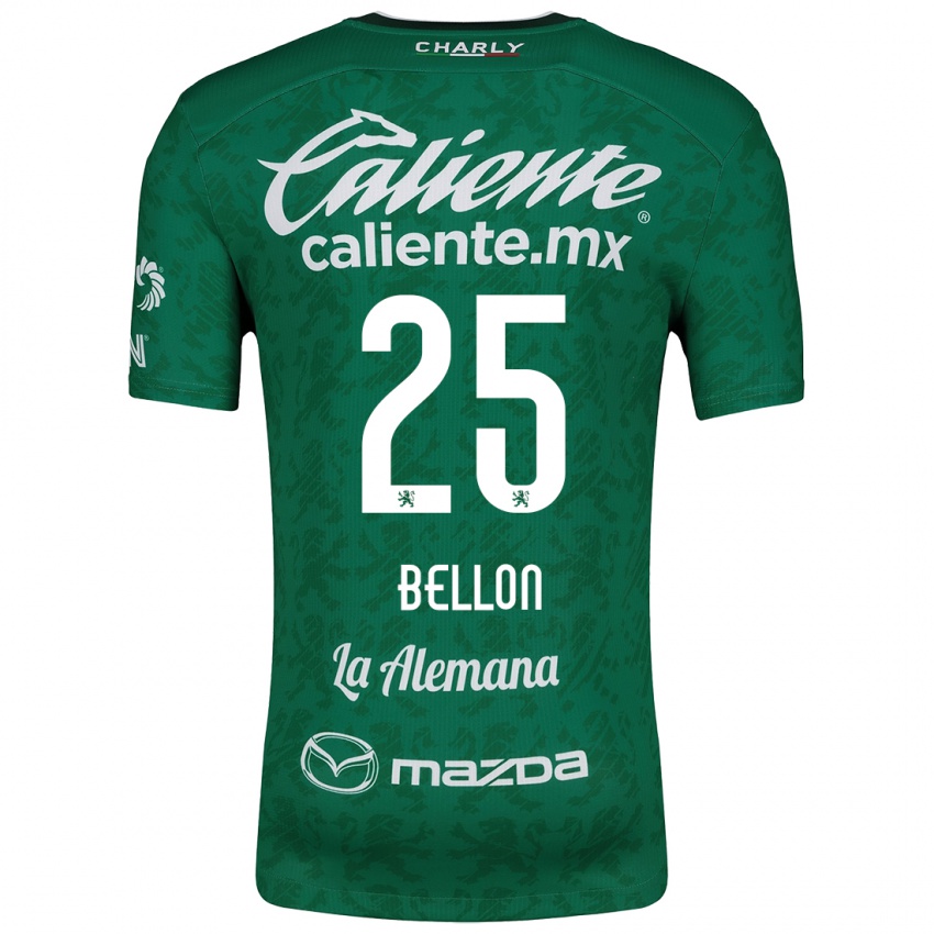 Bambino Maglia Paul Bellón #25 Verde Bianco Kit Gara Home 2024/25 Maglietta