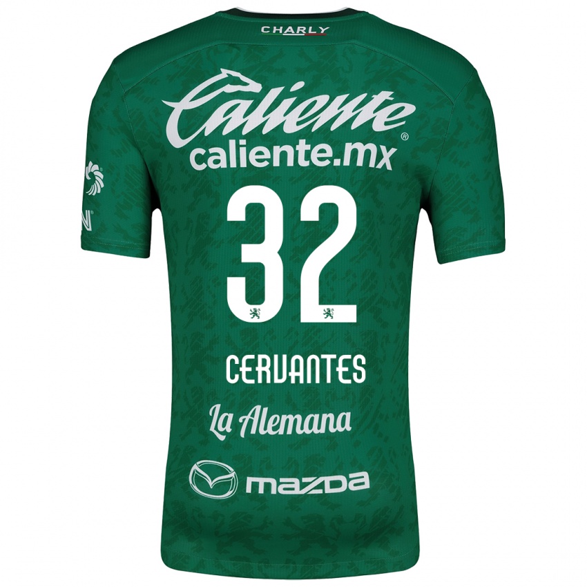 Bambino Maglia Luis Cervantes #32 Verde Bianco Kit Gara Home 2024/25 Maglietta