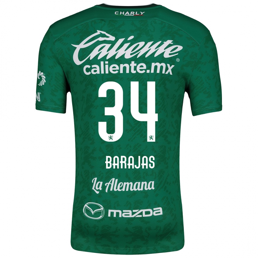 Bambino Maglia Víctor Barajas #34 Verde Bianco Kit Gara Home 2024/25 Maglietta