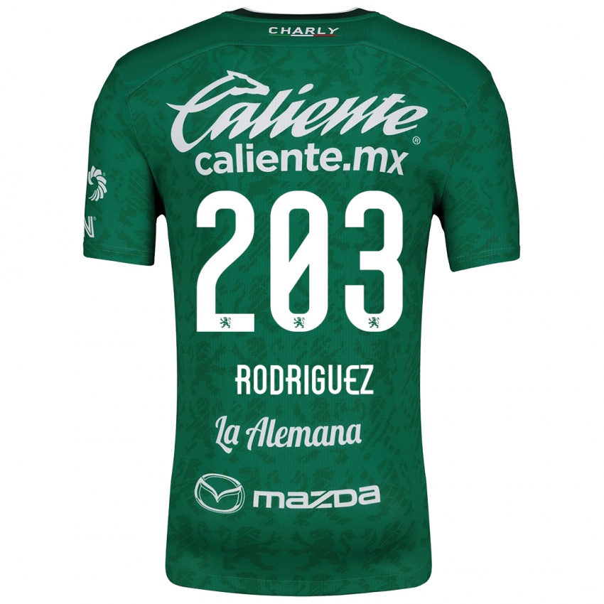 Bambino Maglia César Rodríguez #203 Verde Bianco Kit Gara Home 2024/25 Maglietta