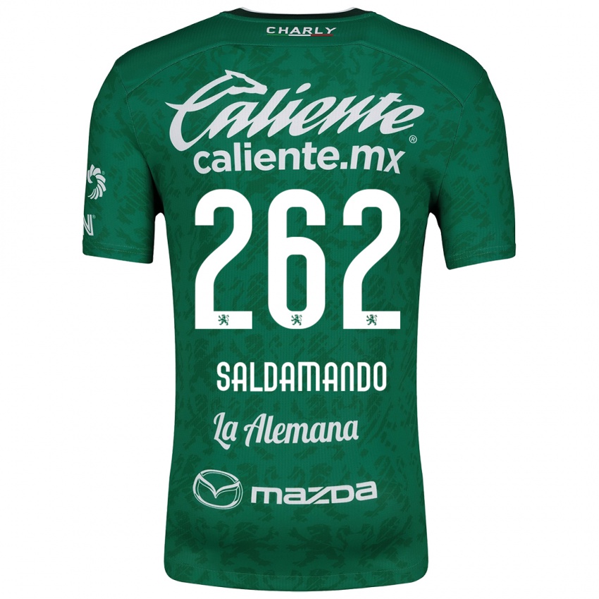 Bambino Maglia José Saldamando #262 Verde Bianco Kit Gara Home 2024/25 Maglietta