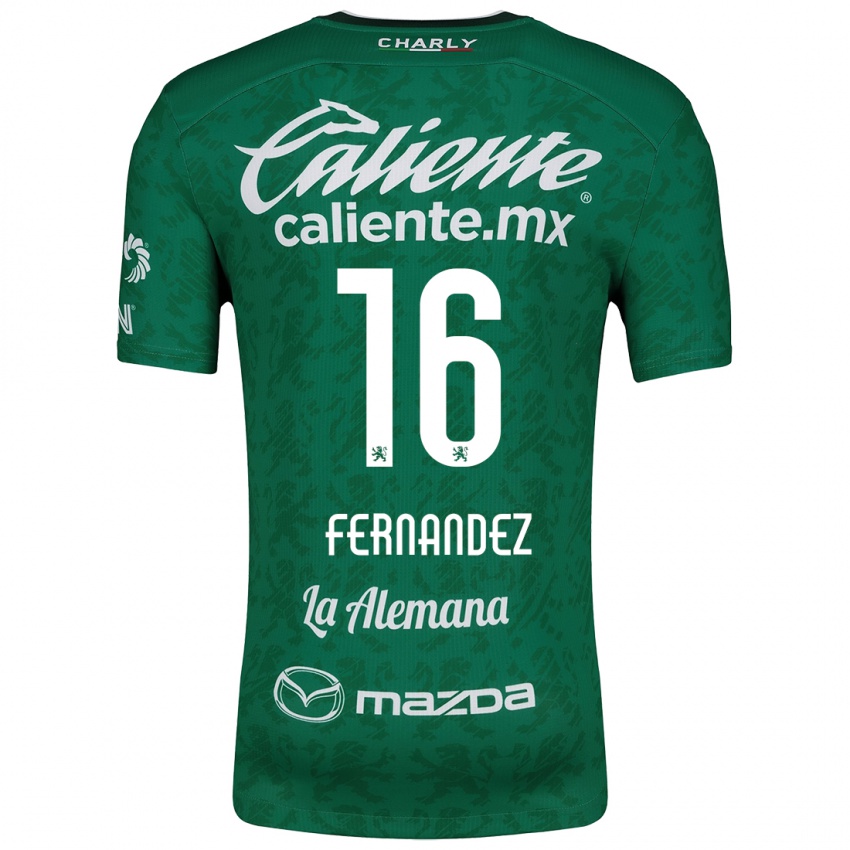 Bambino Maglia Omar Fernández #16 Verde Bianco Kit Gara Home 2024/25 Maglietta