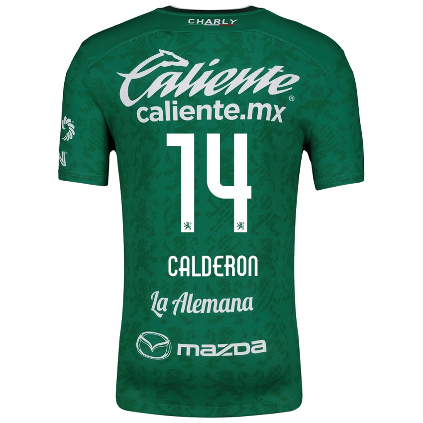 Bambino Maglia Daniela Calderón #14 Verde Bianco Kit Gara Home 2024/25 Maglietta