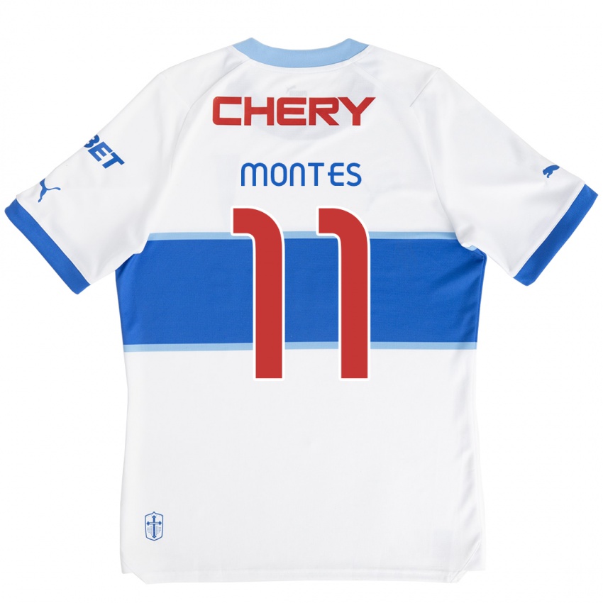 Bambino Maglia Clemente Montes #11 Bianco Blu Kit Gara Home 2024/25 Maglietta