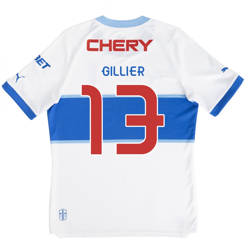 Bambino Maglia Thomas Gillier #13 Bianco Blu Kit Gara Home 2024/25 Maglietta