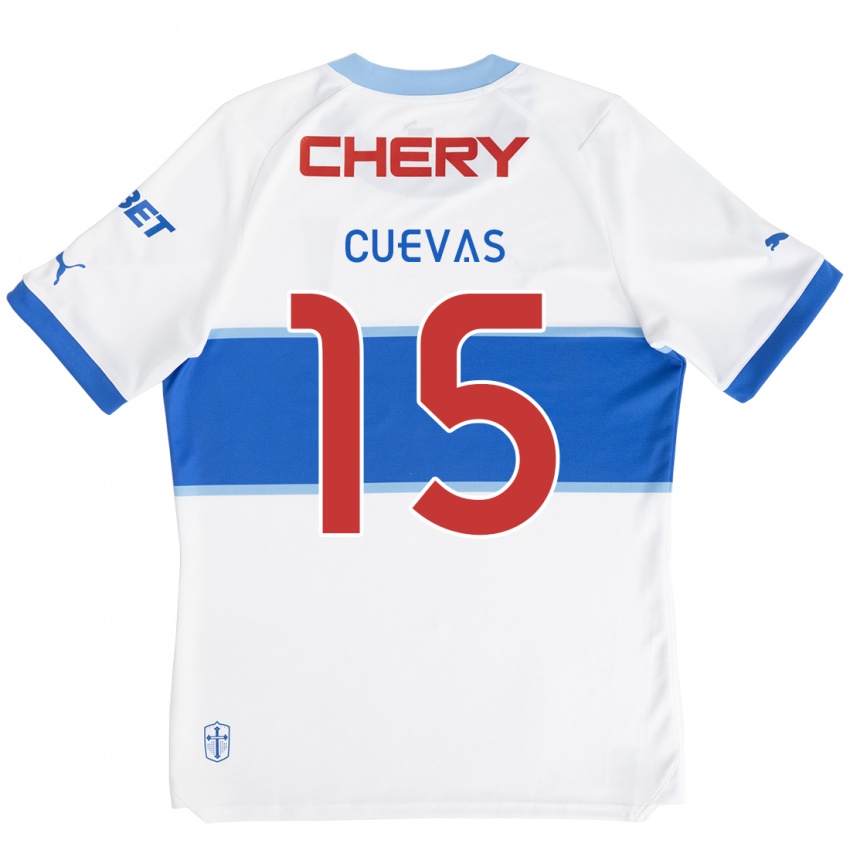 Bambino Maglia Cristian Cuevas #15 Bianco Blu Kit Gara Home 2024/25 Maglietta