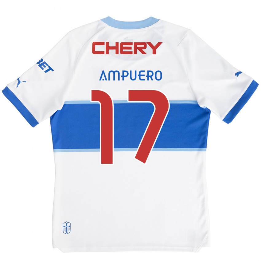 Bambino Maglia Branco Ampuero #17 Bianco Blu Kit Gara Home 2024/25 Maglietta